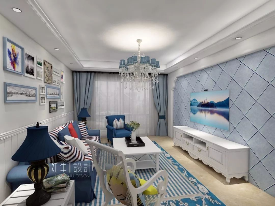 南京燕江府125㎡地中海風(fēng)格 主打藍白的浪漫情懷03