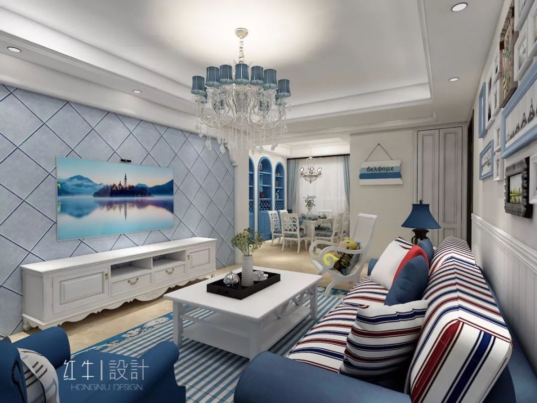 南京燕江府125㎡地中海風(fēng)格 主打藍白的浪漫情懷04