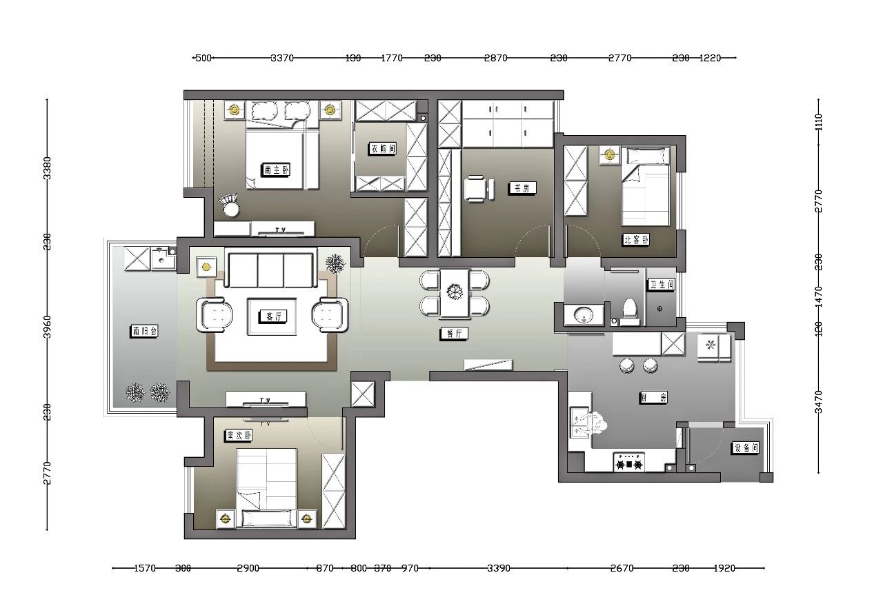 南京紫金未來城140平米簡約法式風格裝修 古典和現(xiàn)代的結合11