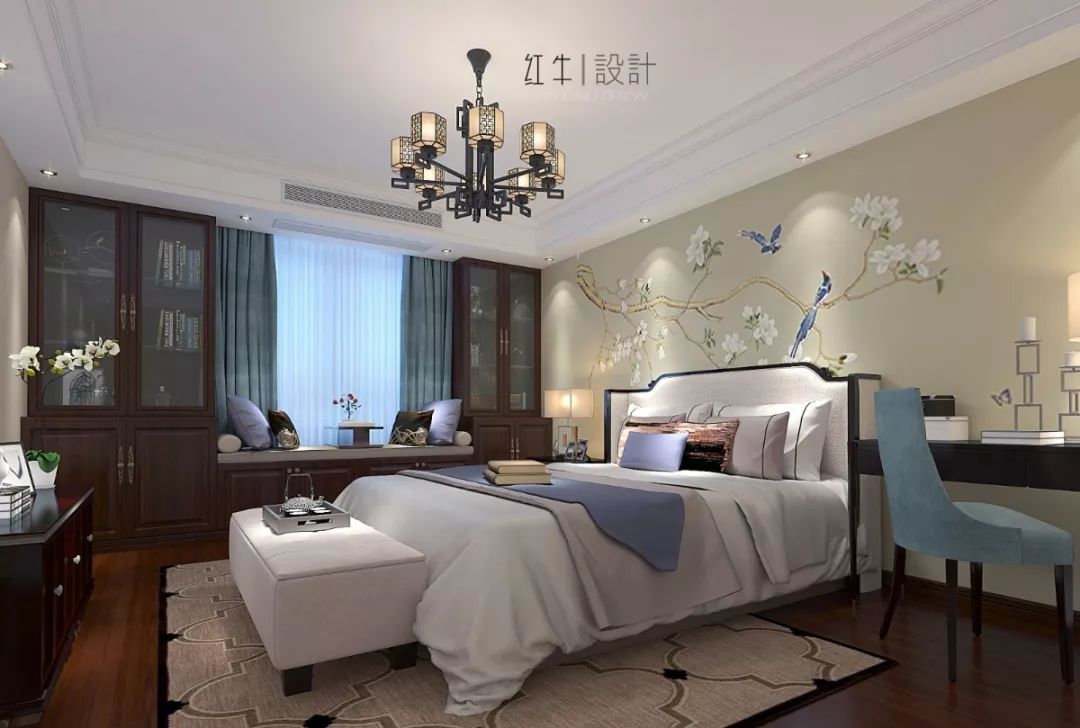 南京奧斯博恩莊園190平米現(xiàn)代中式風(fēng)格裝修 古典美學(xué)融入現(xiàn)代設(shè)計(jì)05