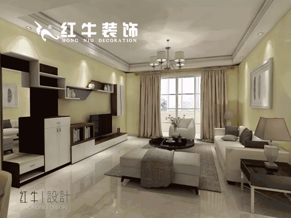 南京獅子山花苑90平米現(xiàn)代簡約風格裝修-這樣的裝修剛剛好01紅牛裝飾logo