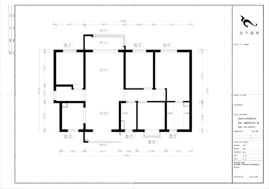 南京保利國際社區(qū)142平米現(xiàn)代簡(jiǎn)約風(fēng)格裝修01原始戶型圖
