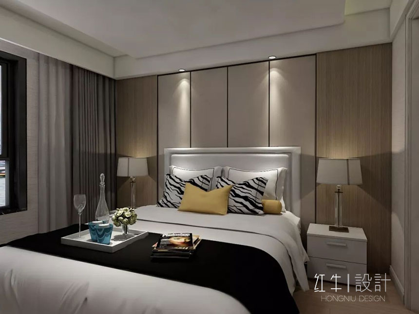 南京保利國際社區(qū)142平米現(xiàn)代簡(jiǎn)約風(fēng)格裝修06主臥_水印