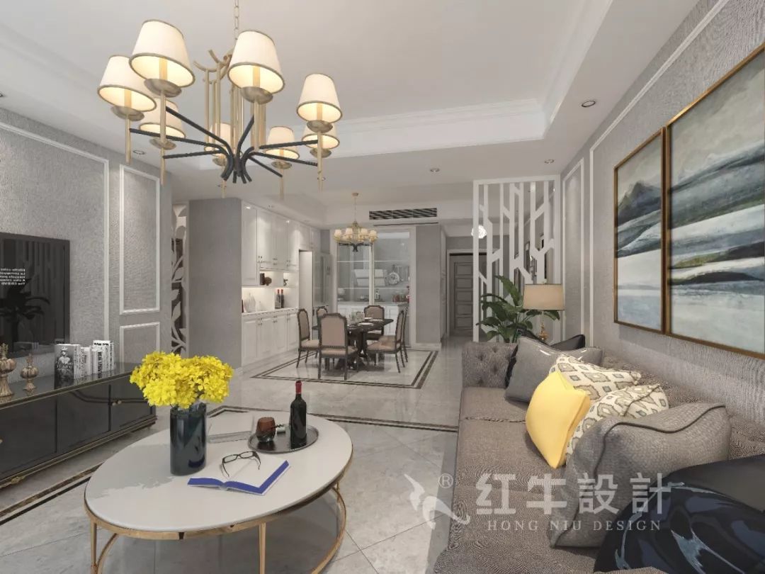 南京老房翻新--即便少掉一個(gè)衛(wèi)生間，也要單獨(dú)的衣帽間！12仇美蓉_康盛花園115㎡輕奢風(fēng)格裝修效果圖_客廳