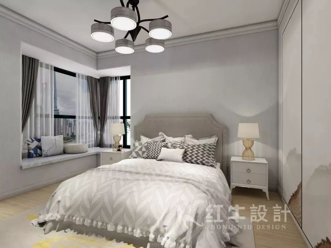 南京老房翻新--即便少掉一個(gè)衛(wèi)生間，也要單獨(dú)的衣帽間！15仇美蓉_康盛花園115㎡輕奢風(fēng)格裝修效果圖_主臥