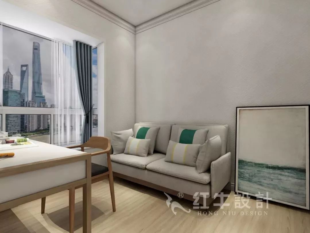 南京老房翻新--即便少掉一個(gè)衛(wèi)生間，也要單獨(dú)的衣帽間！17仇美蓉_康盛花園115㎡輕奢風(fēng)格裝修效果圖_書房