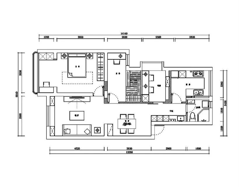 南京王子公館89㎡現(xiàn)代簡(jiǎn)約--超吸睛的背景墻跳色09戶型圖