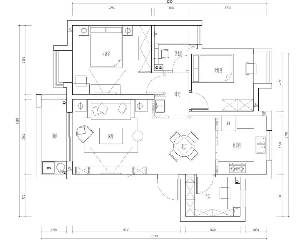 南京文昌苑106㎡美式輕奢--不落俗套的品質(zhì)生活10戶型圖