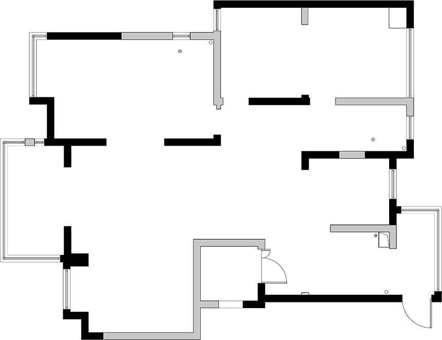 余瑋_高科榮域-133㎡-輕奢風(fēng)格效果圖案例_造價(jià)50萬(wàn)_14_原始結(jié)構(gòu)圖_860