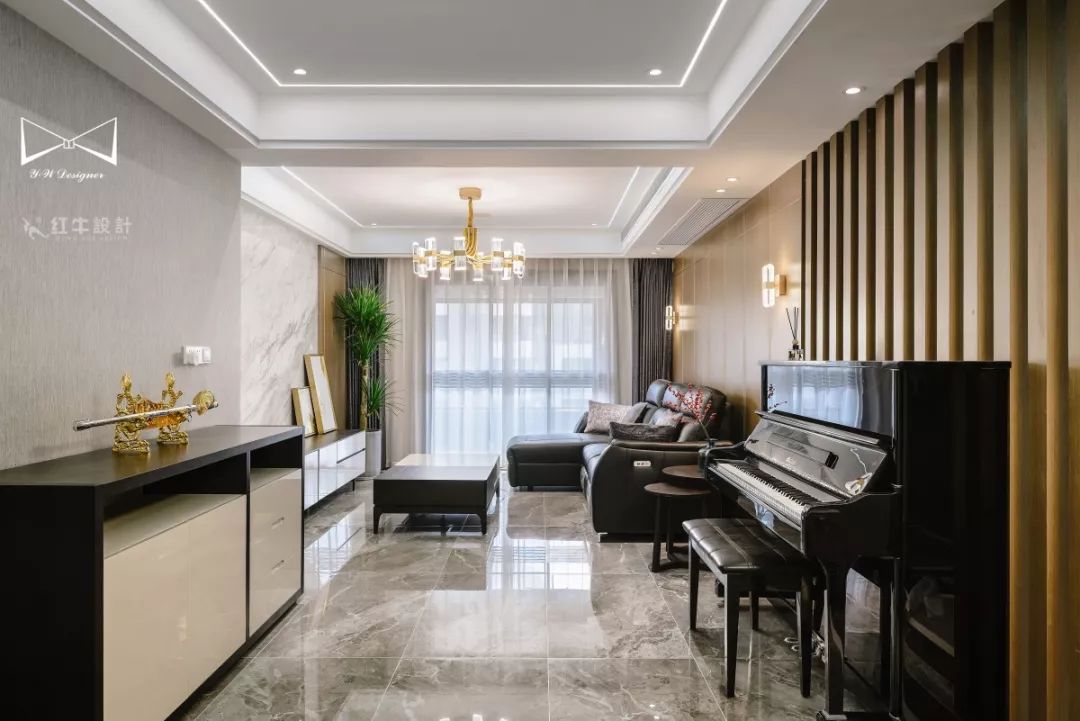 南京高科榮域133㎡輕奢風(fēng)格--巧用木飾面，打造質(zhì)感之家！01客廳