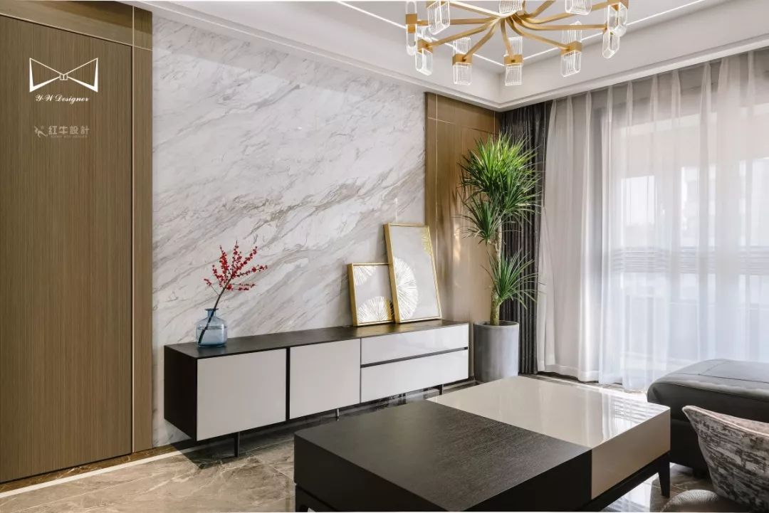 南京高科榮域133㎡輕奢風(fēng)格--巧用木飾面，打造質(zhì)感之家！03客廳設(shè)計(jì)