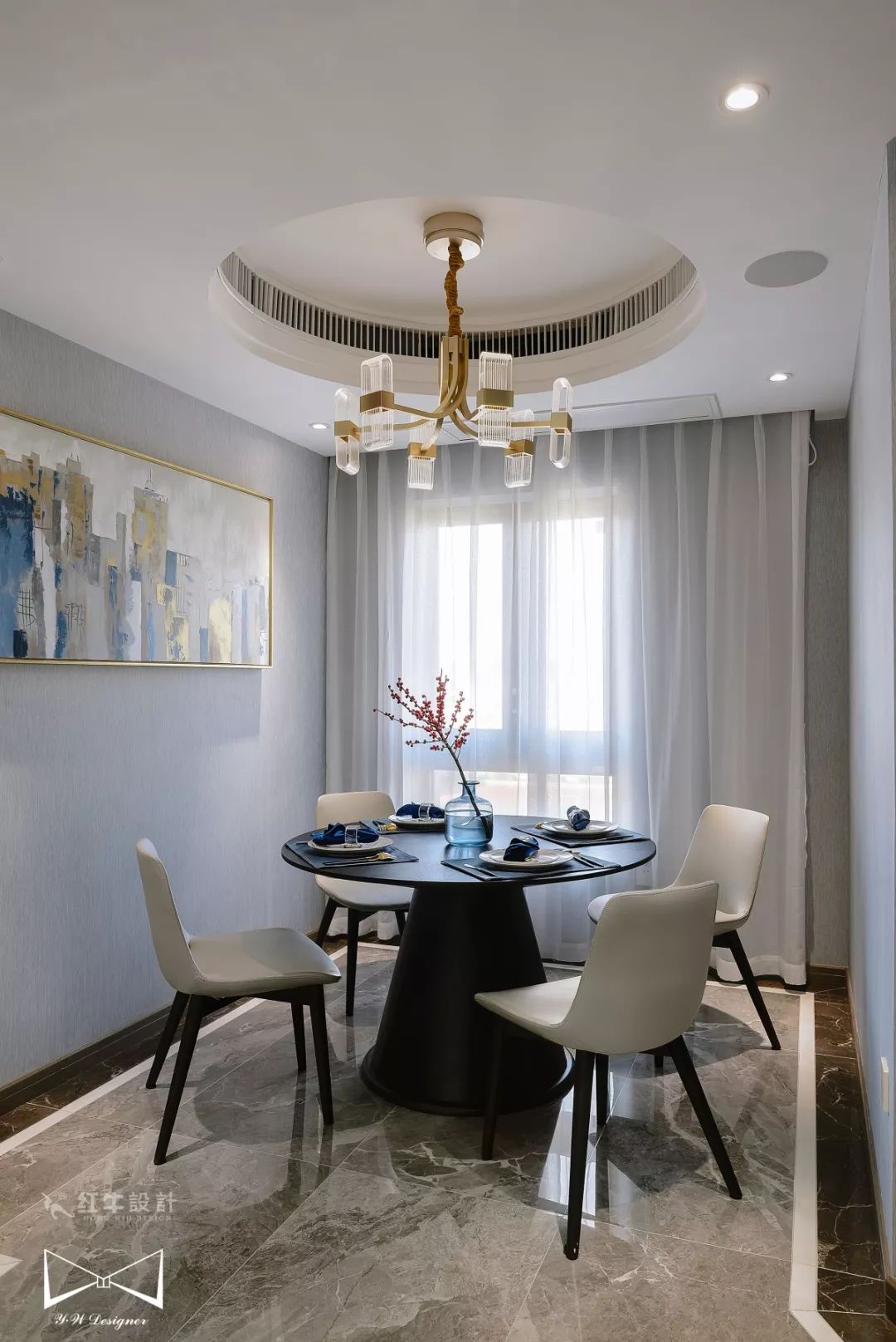 南京高科榮域133㎡輕奢風(fēng)格--巧用木飾面，打造質(zhì)感之家！06餐廳設(shè)計(jì)