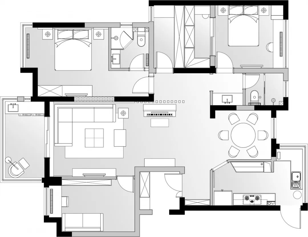 南京高科榮域133㎡輕奢風(fēng)格--巧用木飾面，打造質(zhì)感之家！17平面布置圖