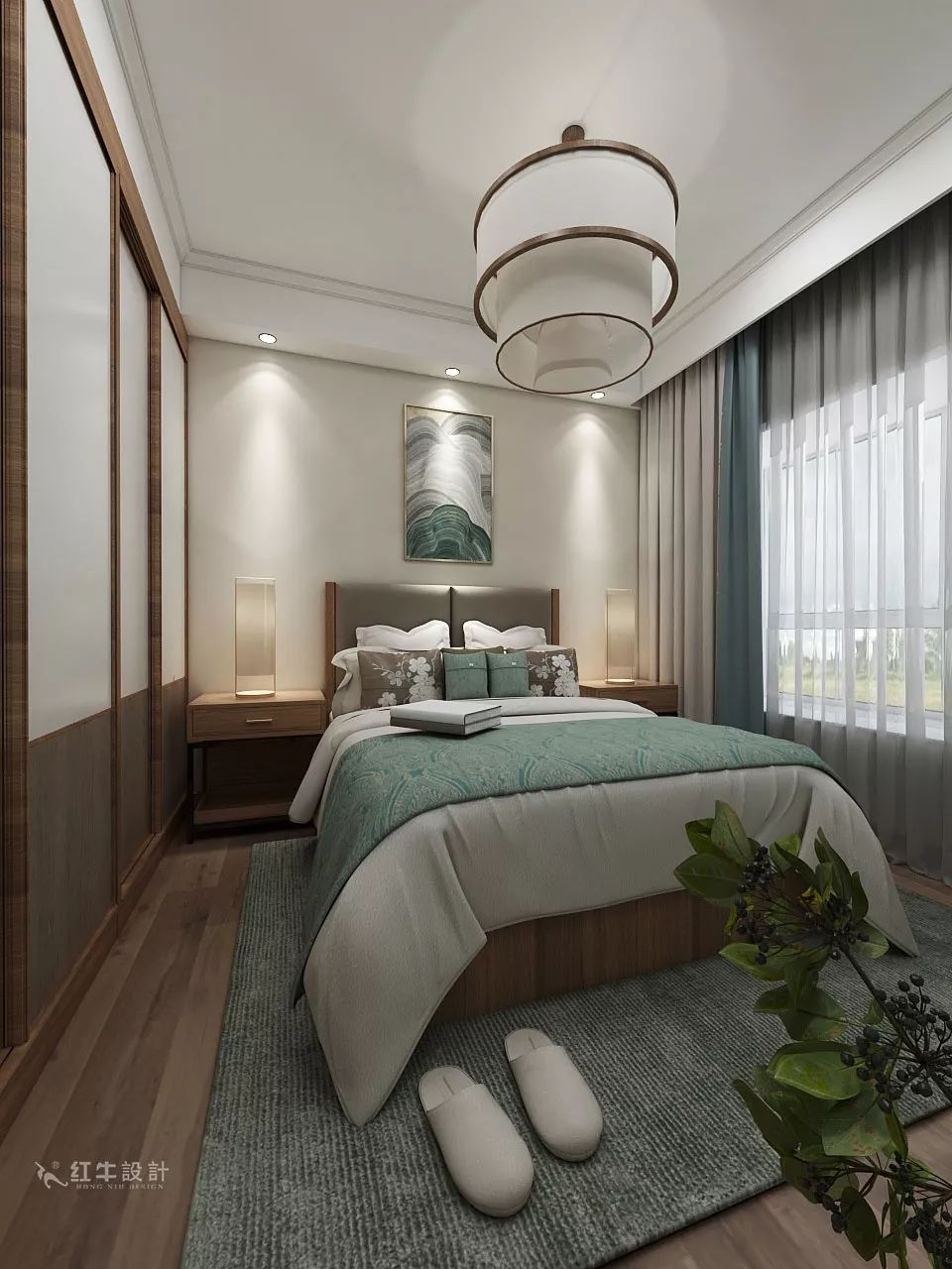 南京大華錦繡時代160㎡中式風(fēng)格--健身房+家庭影院，這才是向往的生活！10一樓設(shè)計_臥室
