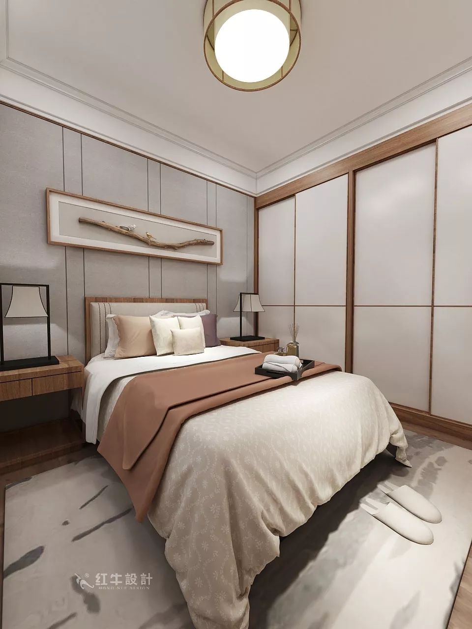 南京大華錦繡時代160㎡中式風(fēng)格--健身房+家庭影院，這才是向往的生活！11一樓設(shè)計_臥室