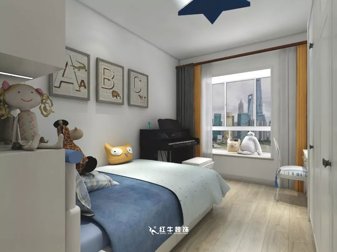 南京商苑新村120㎡現(xiàn)代簡約--深淺有致的色彩搭配07兒童房設(shè)計+logo