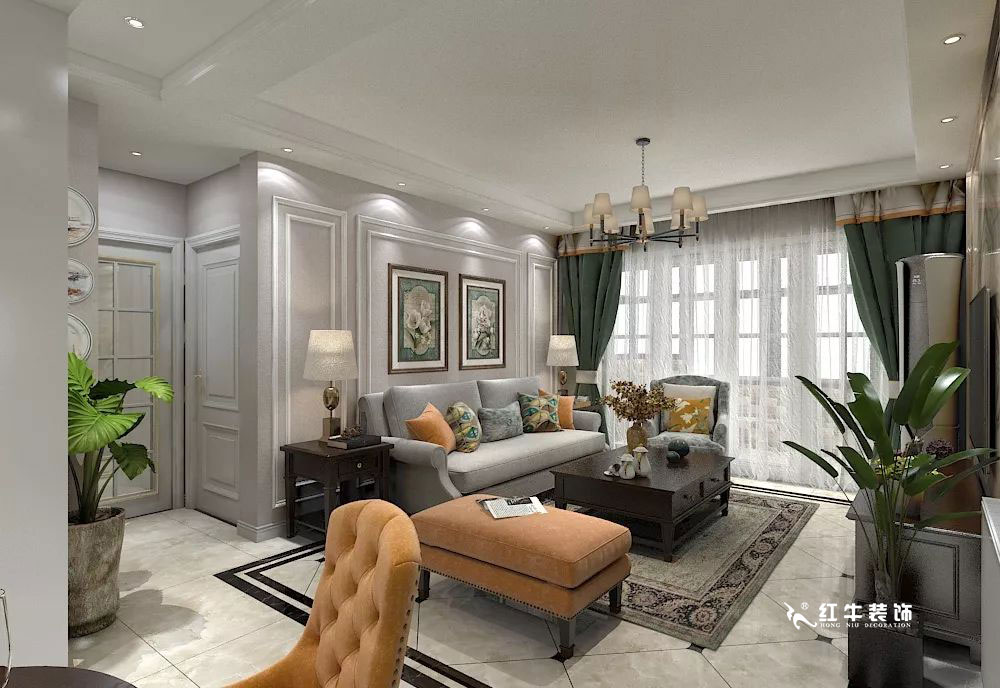 南京萬科光明城市115㎡簡美風格--適合三代人的家居環(huán)境02客廳設計+logo