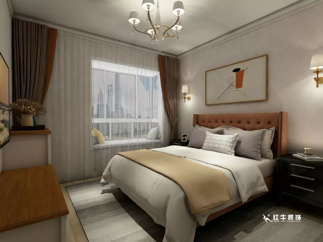 南京萬科光明城市115㎡簡美風格--適合三代人的家居環(huán)境09主臥設計+logo