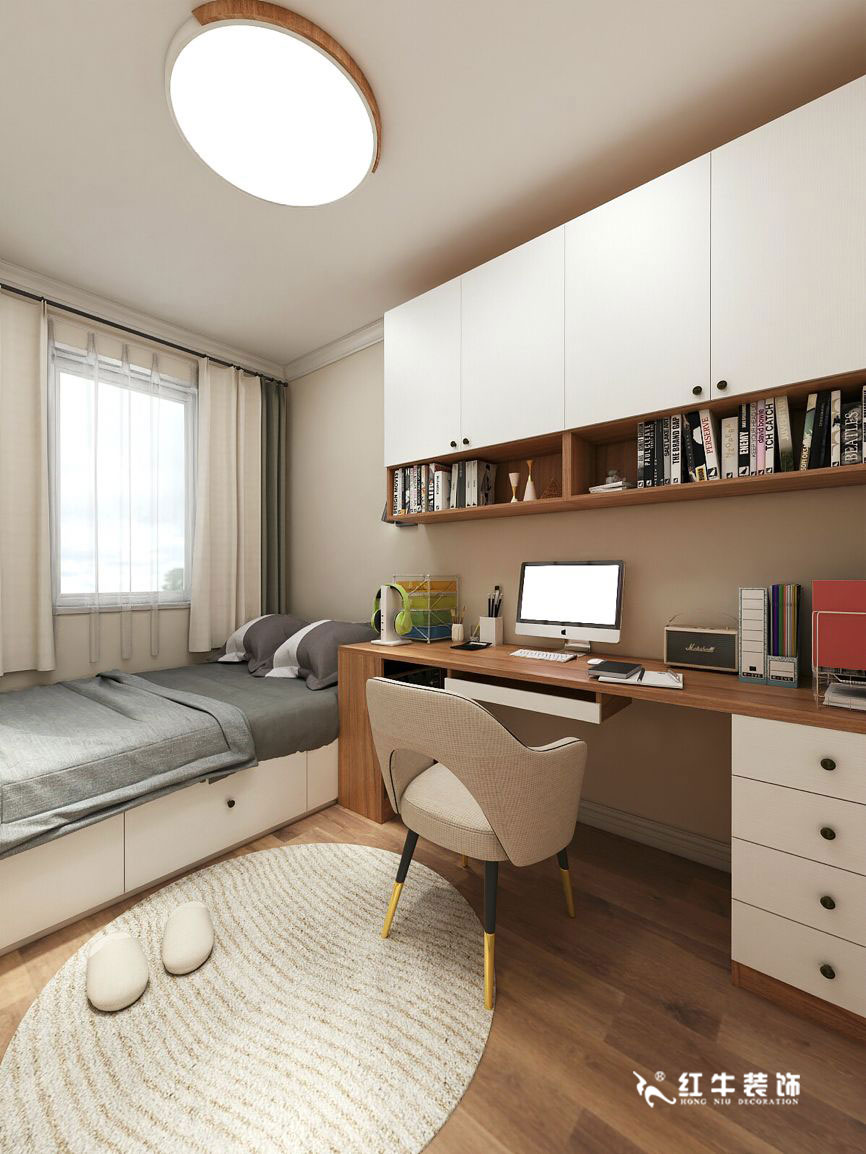 蔣琛_九條巷106㎡現(xiàn)代風(fēng)“養(yǎng)老房”裝修，給設(shè)計做減法！09書房+logo