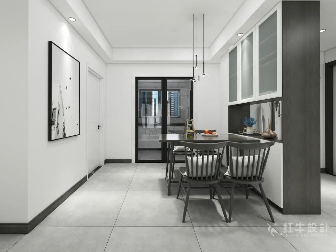 紅牛設(shè)計(jì)--保利金地貝克90㎡現(xiàn)代簡(jiǎn)約08效果圖欣賞_餐廳