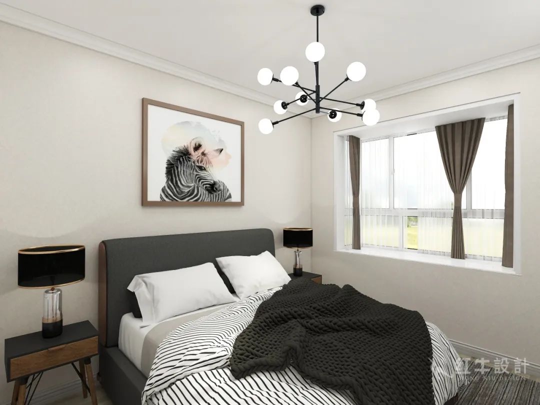 紅牛設(shè)計(jì)--保利金地貝克90㎡現(xiàn)代簡(jiǎn)約09效果圖欣賞_臥室