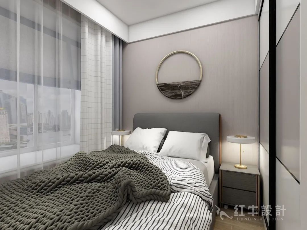 蔡成昊_紅牛設計--保利金地貝克115㎡（四房）現(xiàn)代風格09效果圖欣賞_臥室