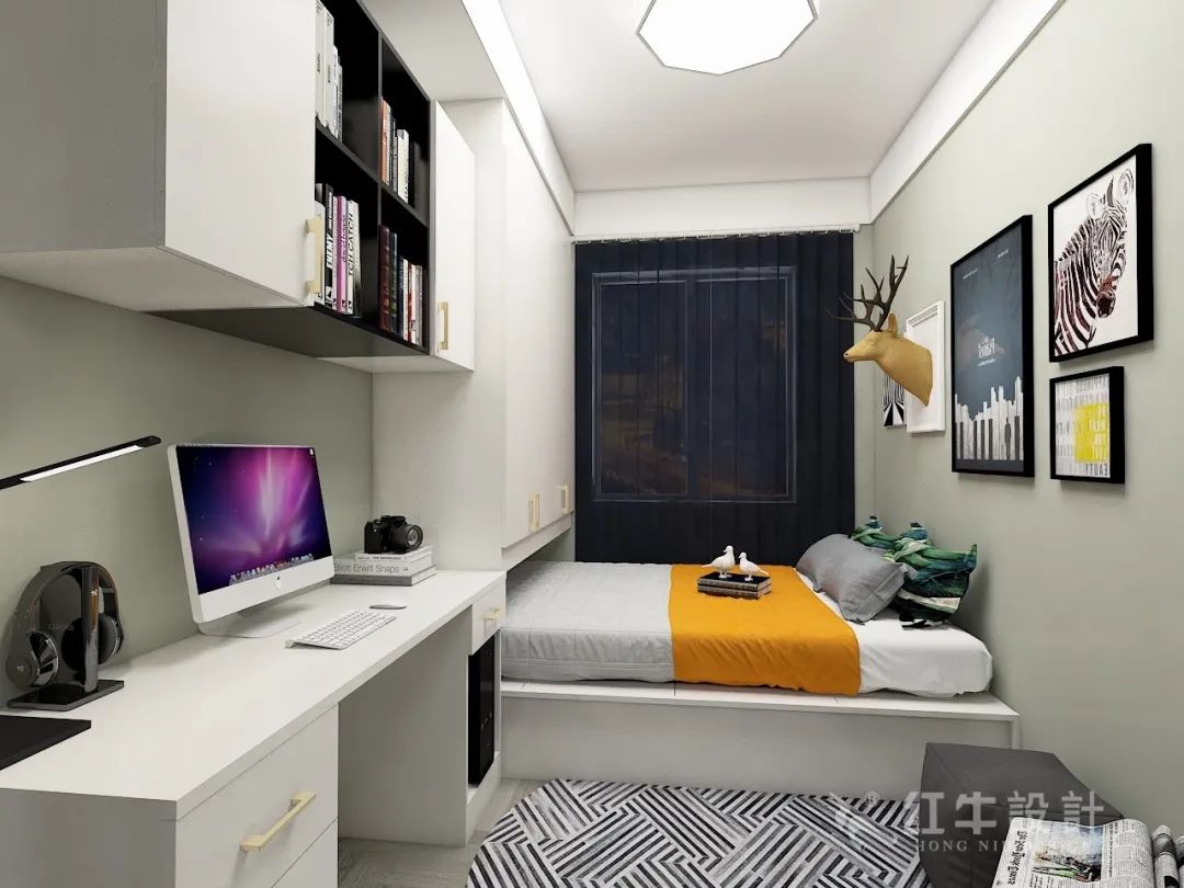 蔡成昊_紅牛設計--保利金地貝克115㎡（四房）現(xiàn)代風格11效果圖欣賞_書房