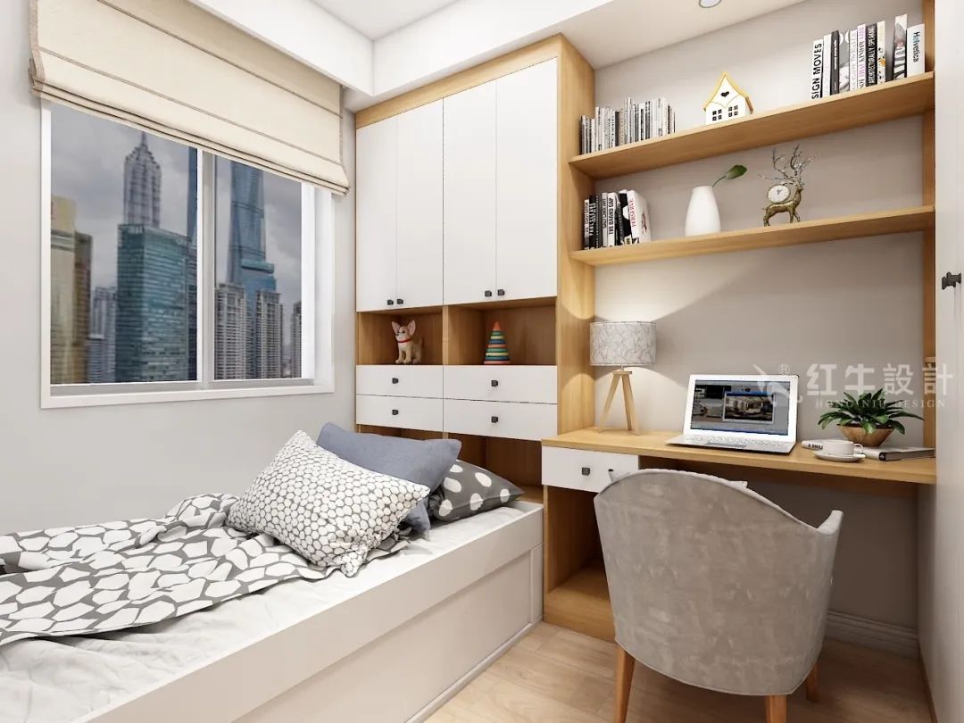 劉曉芳_紅牛設(shè)計(jì)--電建洺悅府89㎡日式風(fēng)格10效果圖欣賞_書房