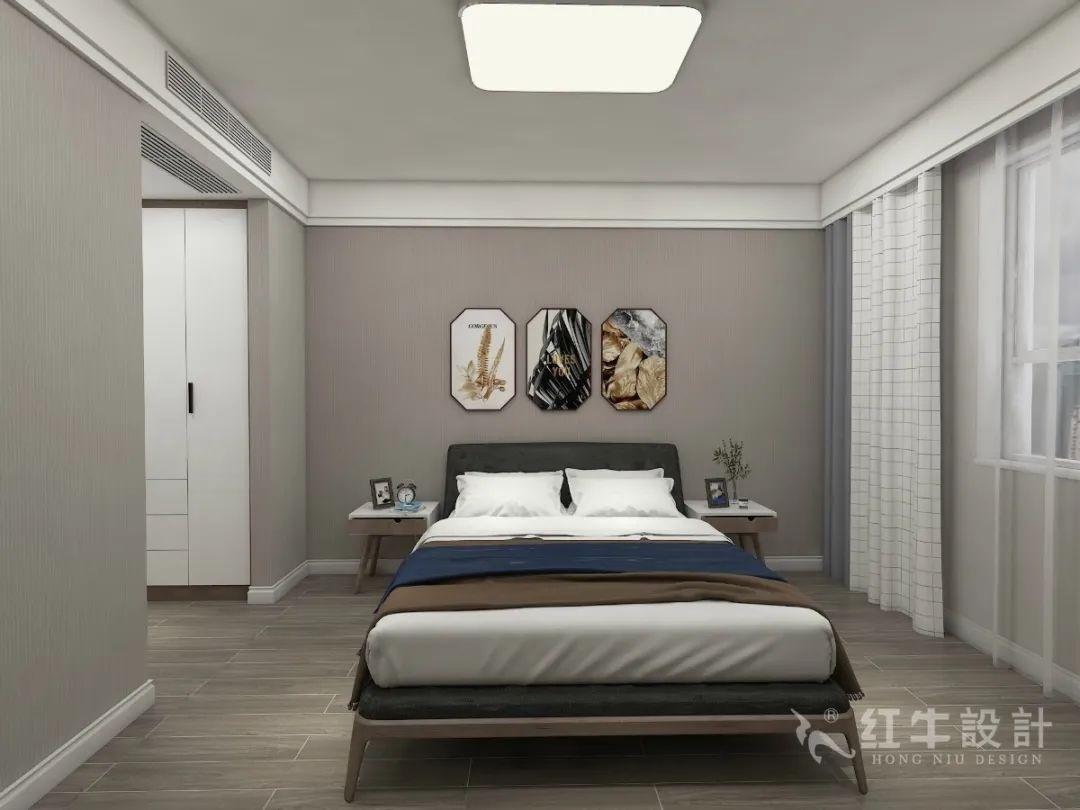 張桐瑋_紅牛設計--電建洺悅府130㎡北歐風格10效果圖欣賞_主臥