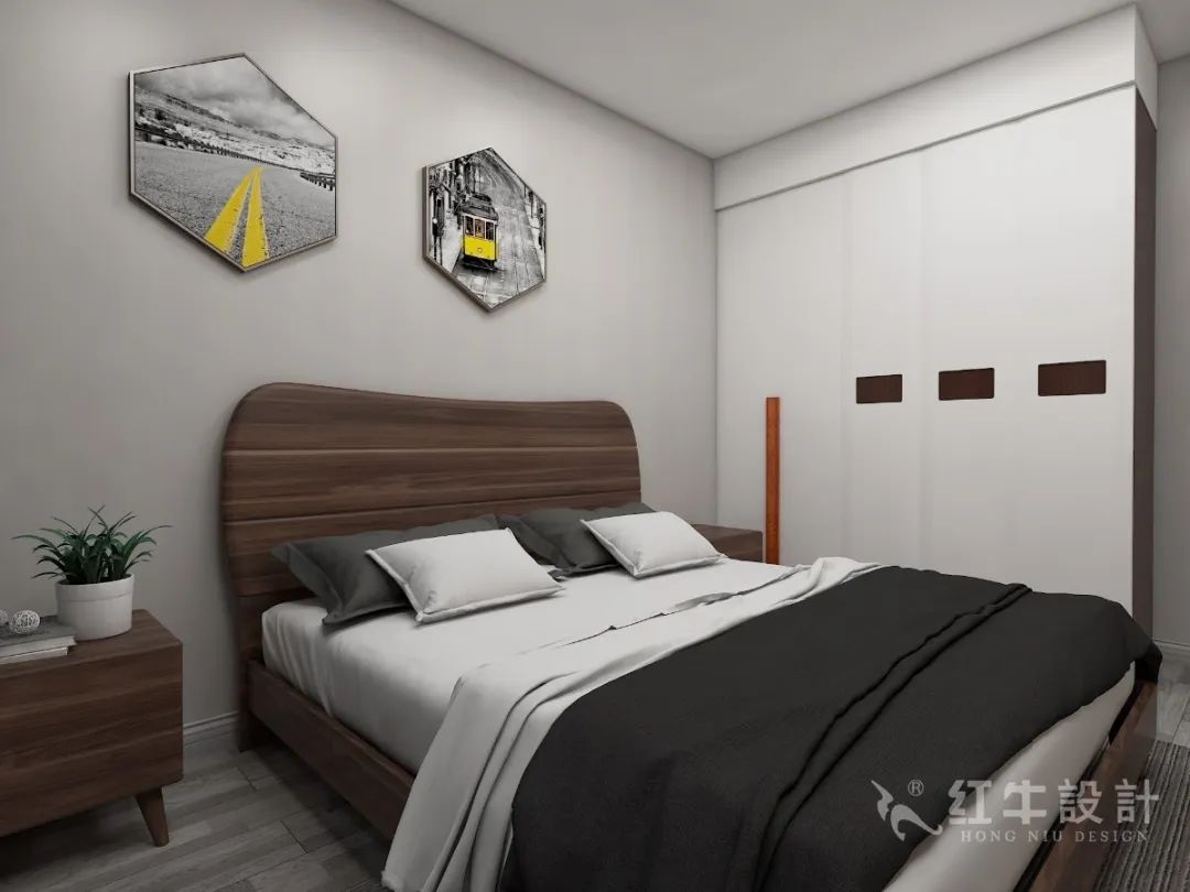 張桐瑋_紅牛設計--電建洺悅府130㎡北歐風格11效果圖欣賞_次臥