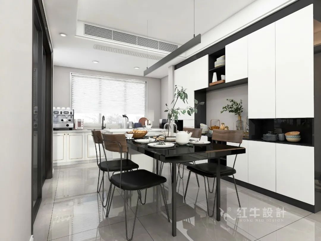 蔣琛_紅牛設(shè)計--電建洺悅府160㎡現(xiàn)代風(fēng)格07效果圖欣賞_餐廳