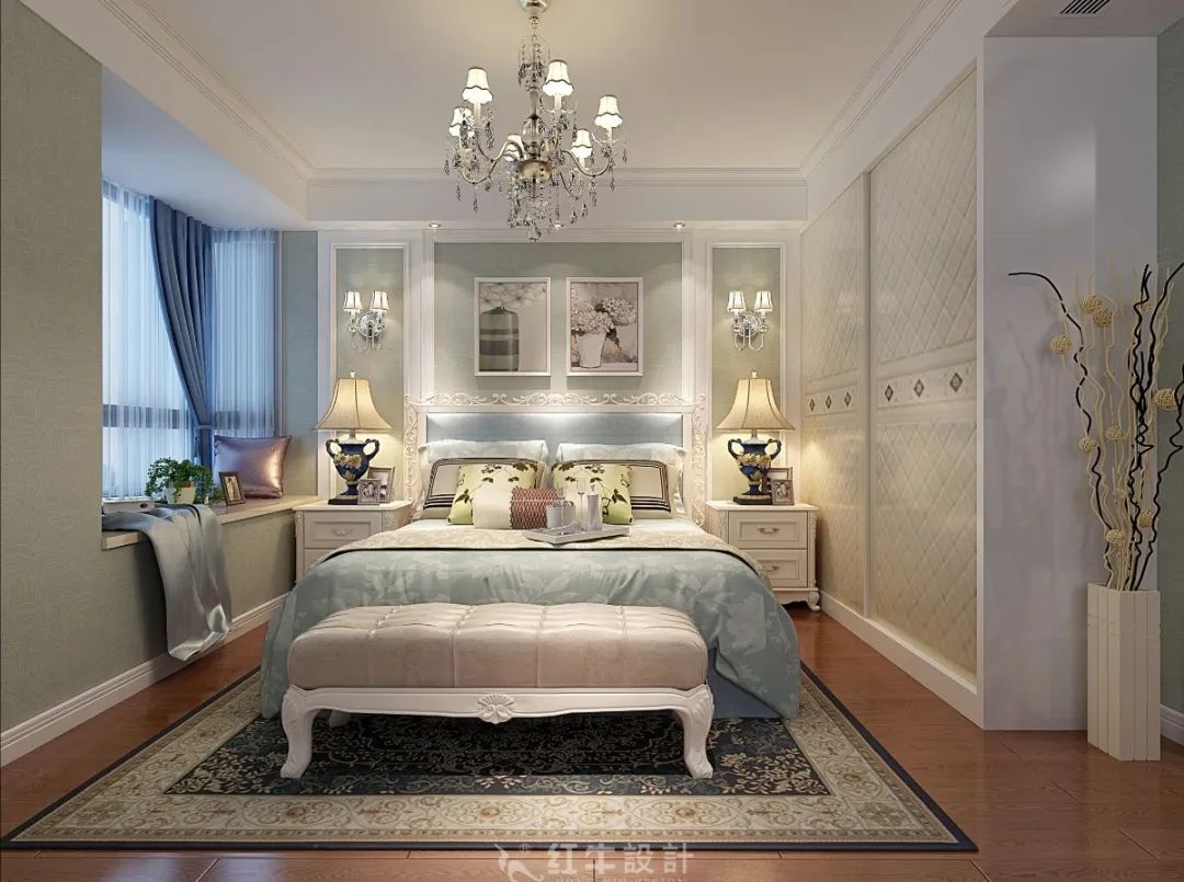 紅牛設(shè)計(jì)--大名城 · 紫金九號(hào)89㎡地中海風(fēng)格09效果圖欣賞_臥室