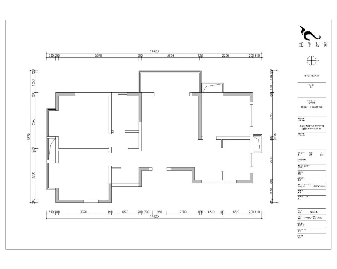 朱明琪_紅牛設(shè)計(jì)--中垠紫金官邸105㎡(C1戶(hù)型)現(xiàn)代輕奢02戶(hù)型分析_原始結(jié)構(gòu)圖