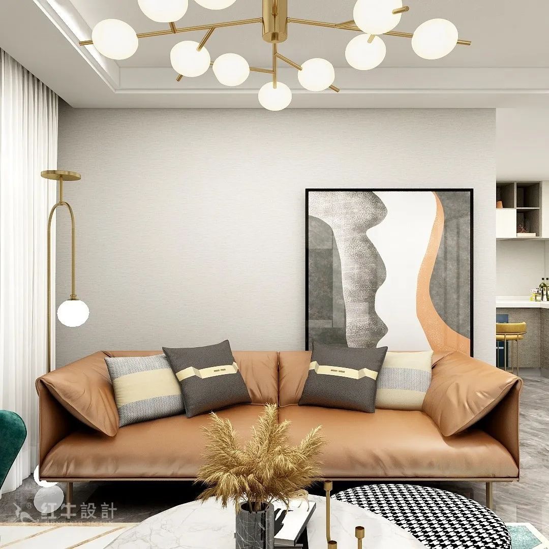 朱明琪_紅牛設(shè)計(jì)--中垠紫金官邸105㎡(C1戶(hù)型)現(xiàn)代輕奢06效果圖欣賞_客廳