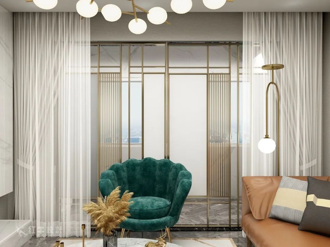 朱明琪_紅牛設(shè)計(jì)--中垠紫金官邸105㎡(C1戶(hù)型)現(xiàn)代輕奢08效果圖欣賞_客廳