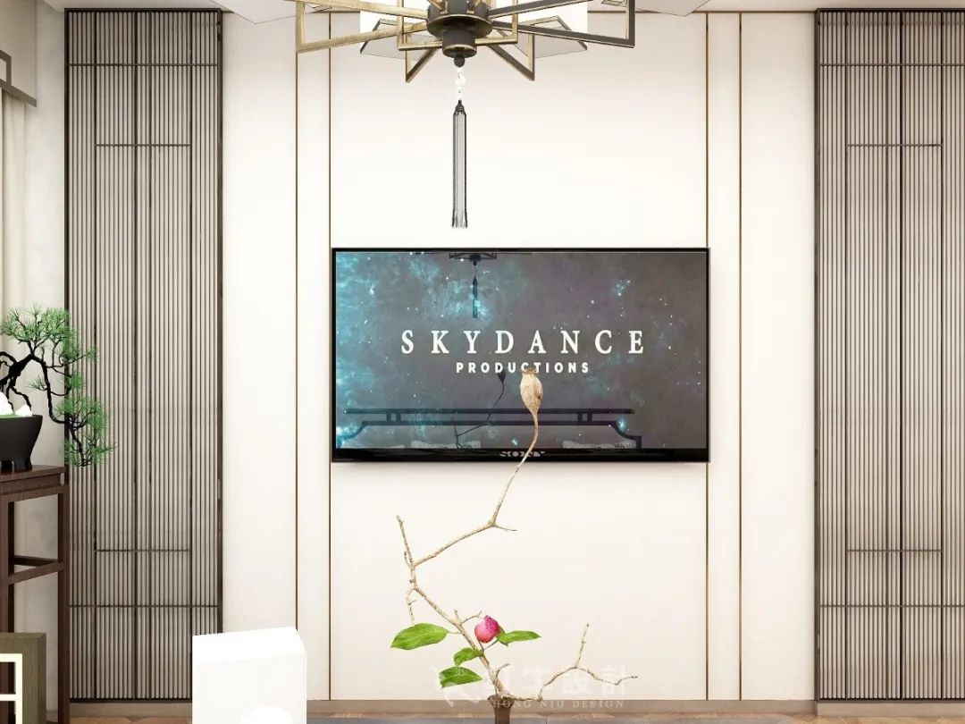 朱明琪_紅牛設計--中垠紫金官邸105㎡(C3戶型)新中式風格06效果圖欣賞_客廳