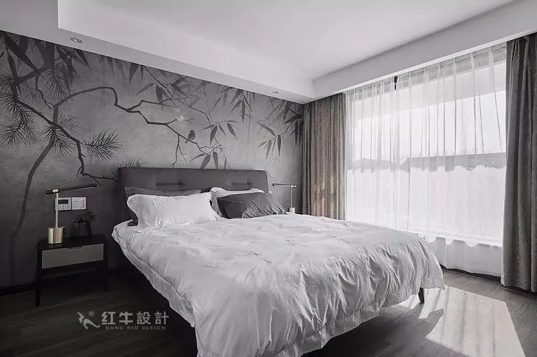 朱明琪_紅牛設計--中垠紫金官邸105㎡(C3戶型)新中式風格09效果圖欣賞_臥室