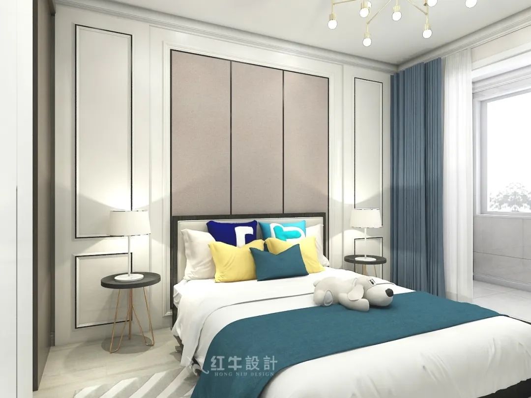 顧娟_紅牛設(shè)計(jì)--中垠紫金官邸137㎡（F戶(hù)型）輕奢風(fēng)格07效果圖欣賞_主臥