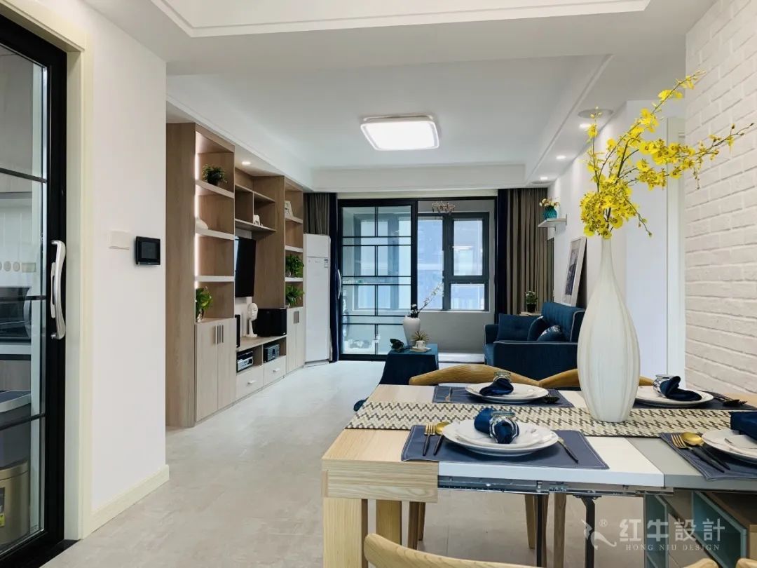 孟憲濤_保利國際社區(qū)115㎡現(xiàn)代北歐--簡潔明亮之家，一人獨居太愜意！06實景效果_客餐廳