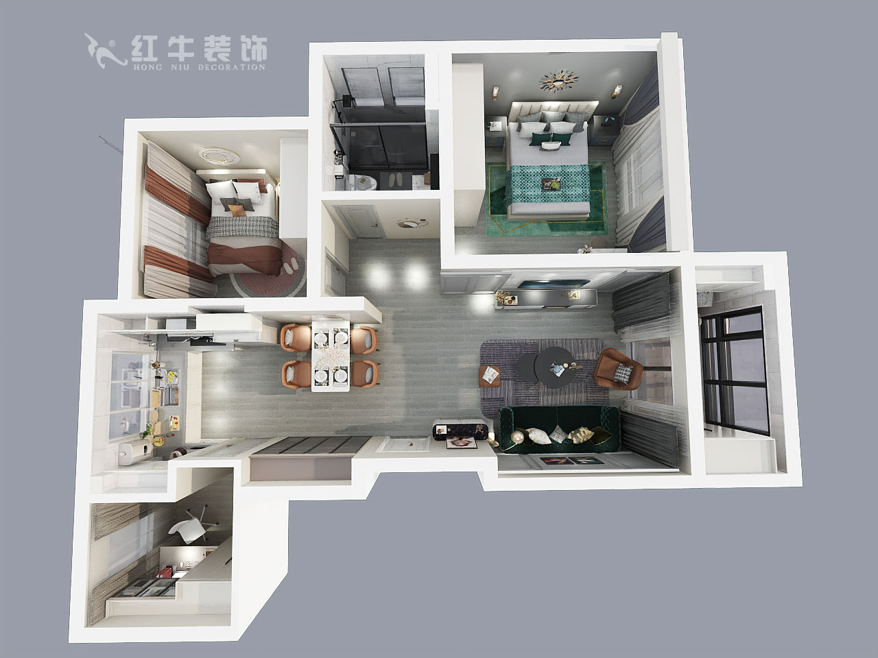 郭志成_御水灣花園73-1-101-90㎡-現(xiàn)代輕奢風格_鳥瞰圖+logo