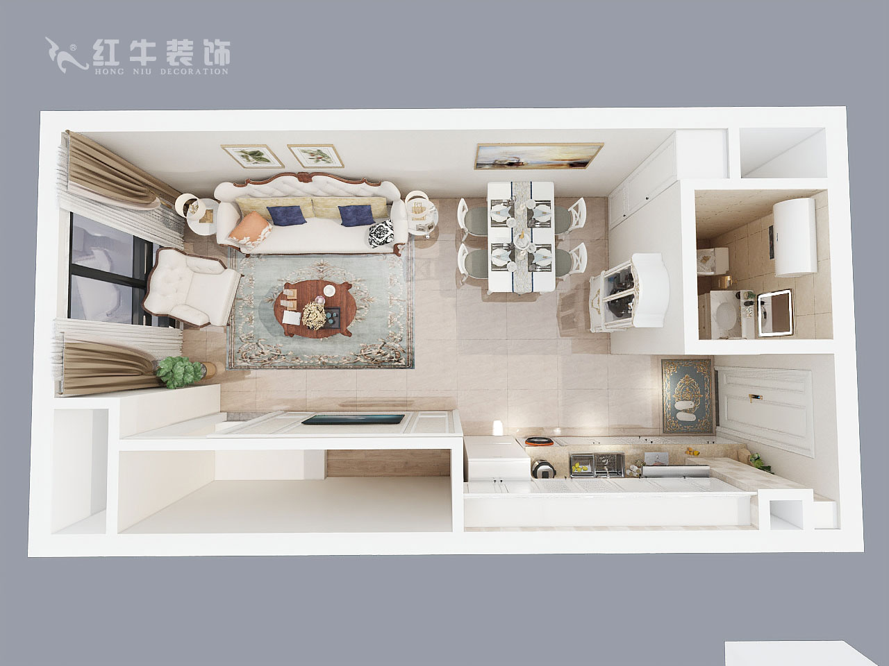 郭志成_悅享家北樓710-90㎡-簡歐風格_一樓鳥瞰圖+logo