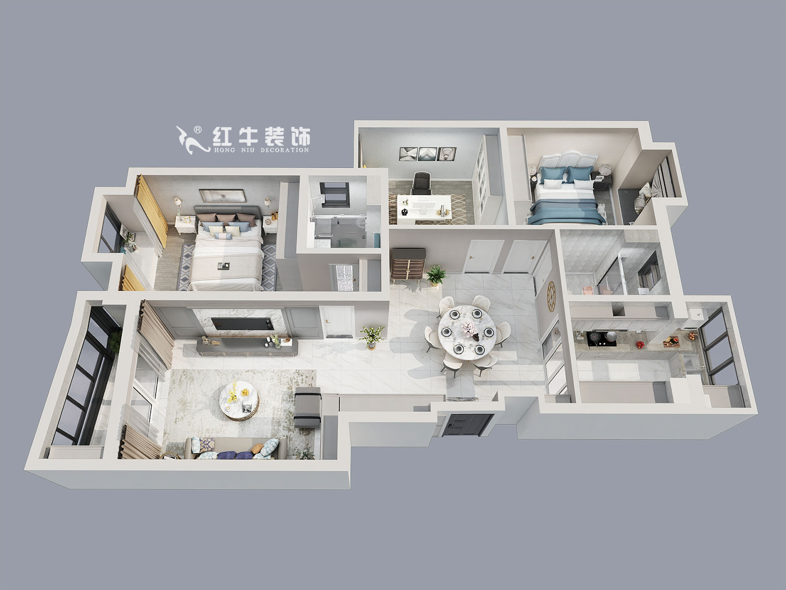 蔡成昊_大地豪庭4-1-602-128㎡-簡歐風(fēng)格_鳥瞰圖+logo