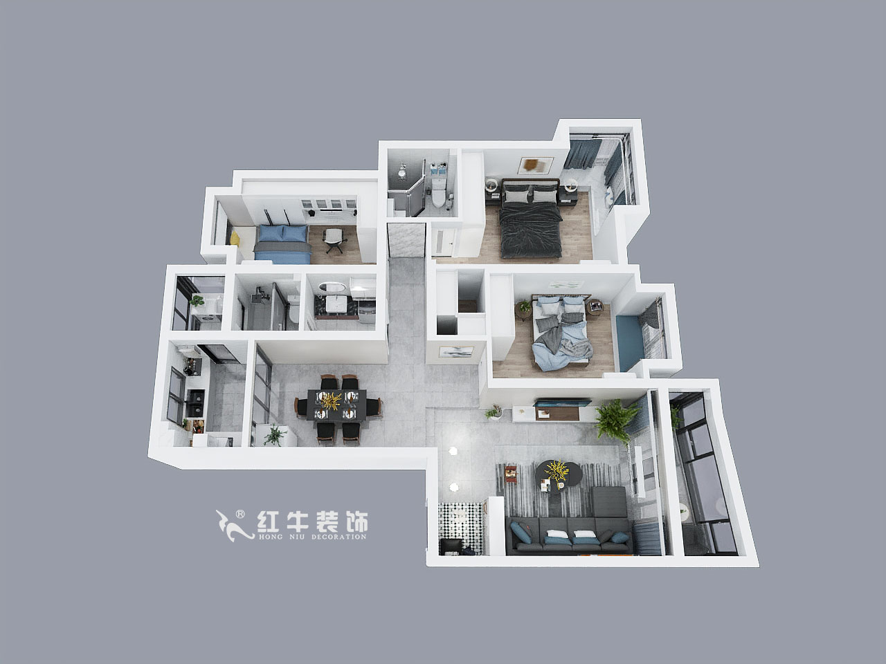 劉小勇_花開(kāi)四季11-301-120㎡-現(xiàn)代簡(jiǎn)約風(fēng)格_鳥(niǎo)瞰圖+logo