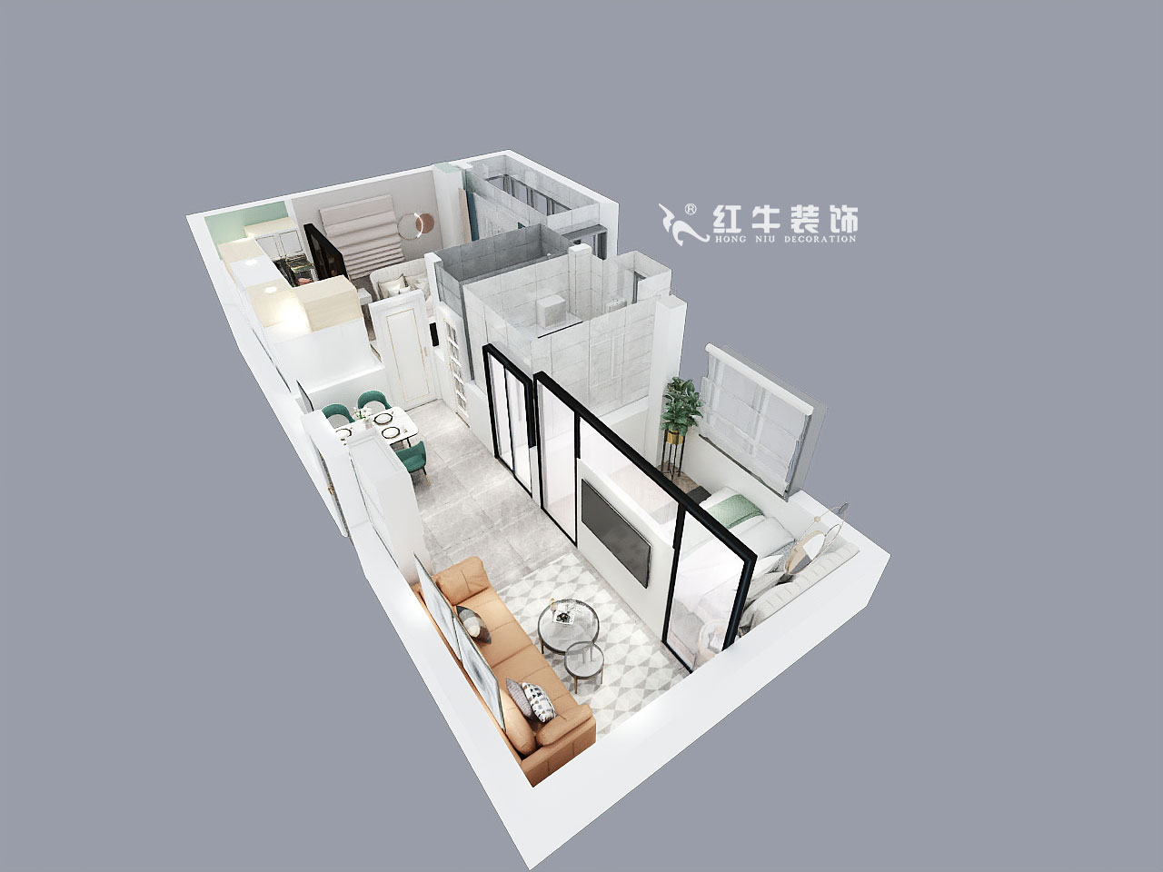 朱明琪_銅坊苑10-34-603-50㎡-北歐風(fēng)格_鳥瞰圖