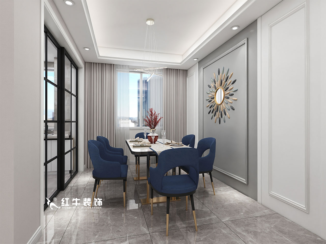 顧娟_金地都會意境118㎡現(xiàn)代風(fēng)格--弧形沙發(fā)設(shè)計，獨特有創(chuàng)意！05餐廳設(shè)計