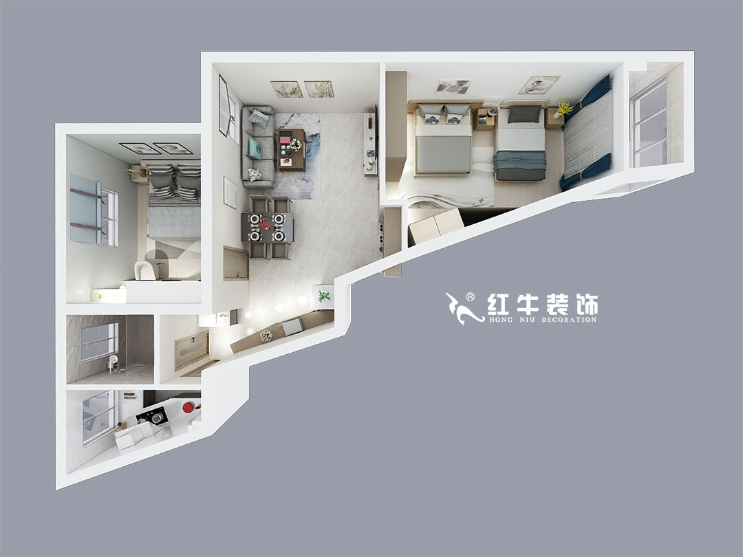 房亮_致和新村2-4-307-80㎡-美式風(fēng)格_鳥瞰圖