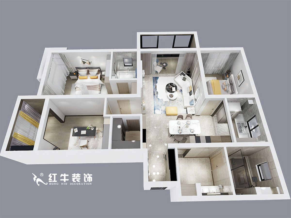 顧娟_鳳凰和熙二期2-1606-137㎡-簡(jiǎn)約北歐風(fēng)格_鳥瞰圖