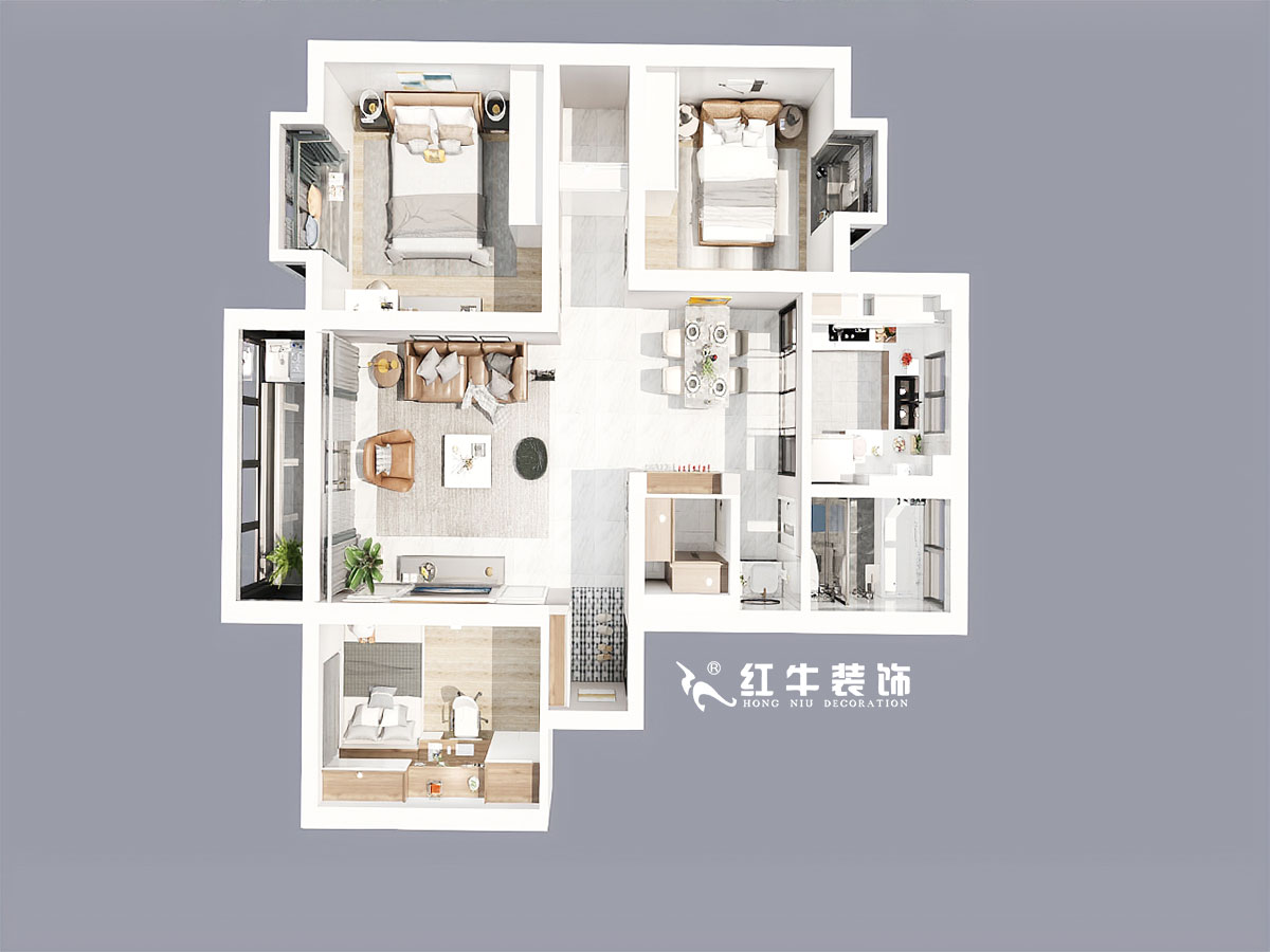 劉小勇_壹城東區(qū)13-206-108㎡-現(xiàn)代簡約風格_鳥瞰圖