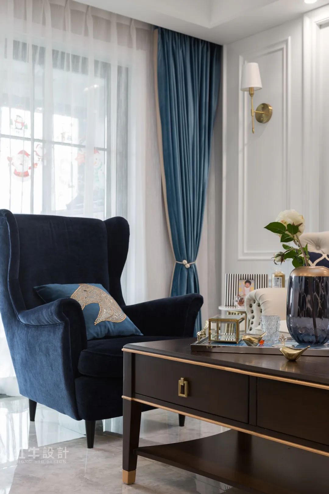85后夫婦的美式輕奢家，起名“海藍(lán)之謎”！07客廳