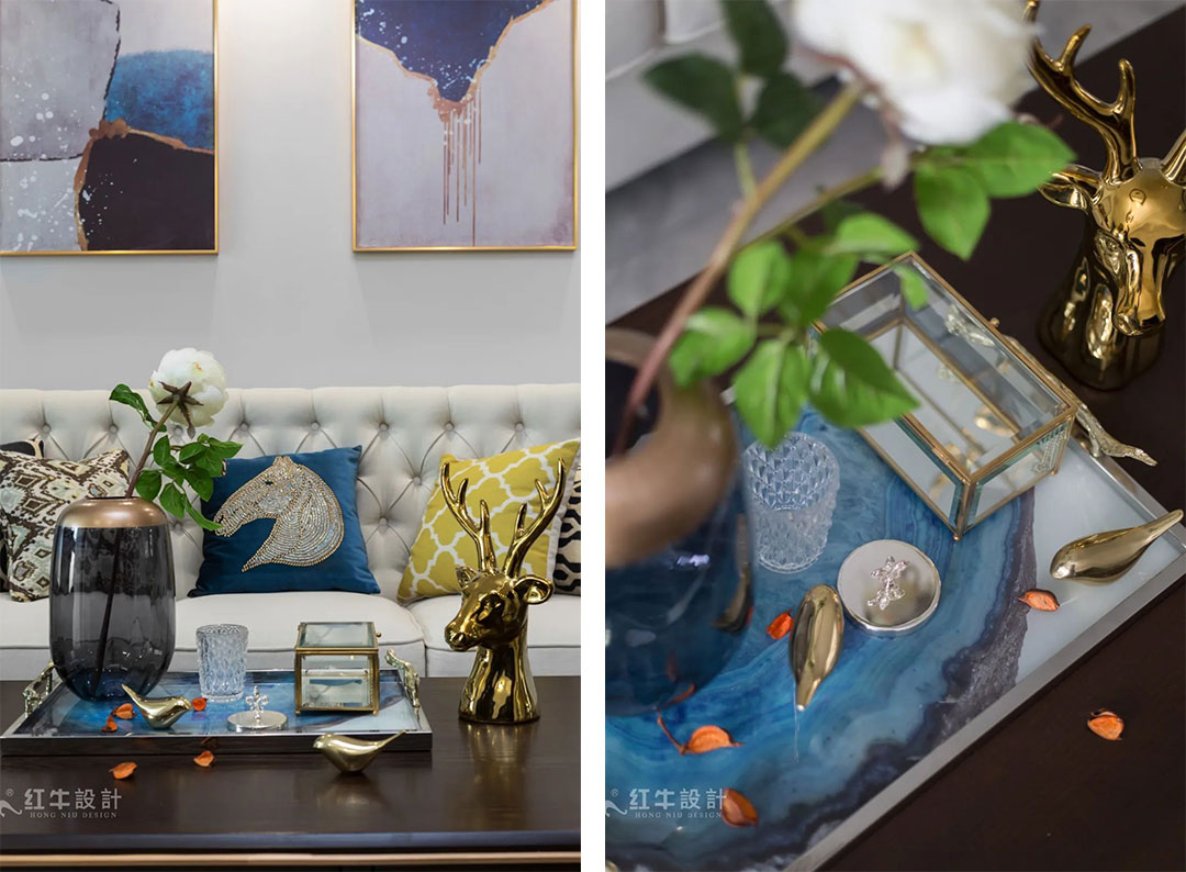 85后夫婦的美式輕奢家，起名“海藍(lán)之謎”！08客廳+09客廳